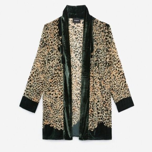 The‎ Kooples Velvet leopard Embellished Kimono Canyon Leo Jacket